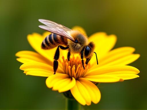 Une abeille butinant une fleur, symbolisant l'engagement écologique de Verdant Conseil